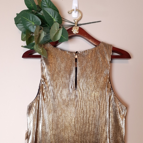 Bar lll gold glam Copenhagen pleated shift dress - Picture 8 of 15